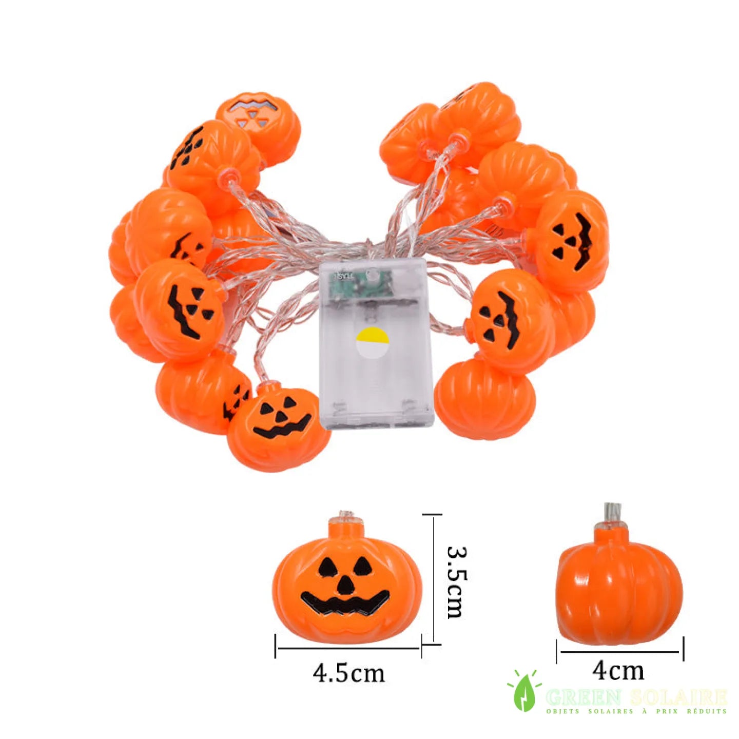 GUIRLANDE SOLAIRE HALLOWEEN CITROUILLE VISAGE