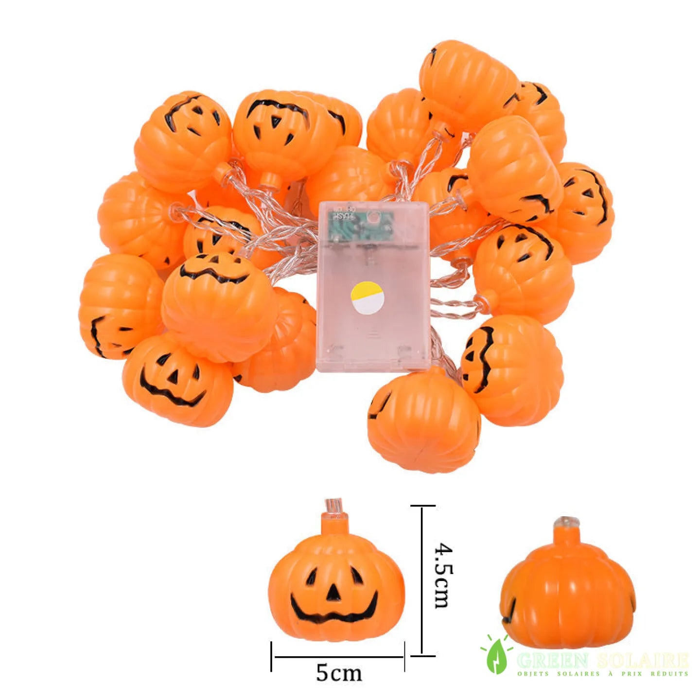 GUIRLANDE SOLAIRE HALLOWEEN CITROUILLE VISAGE