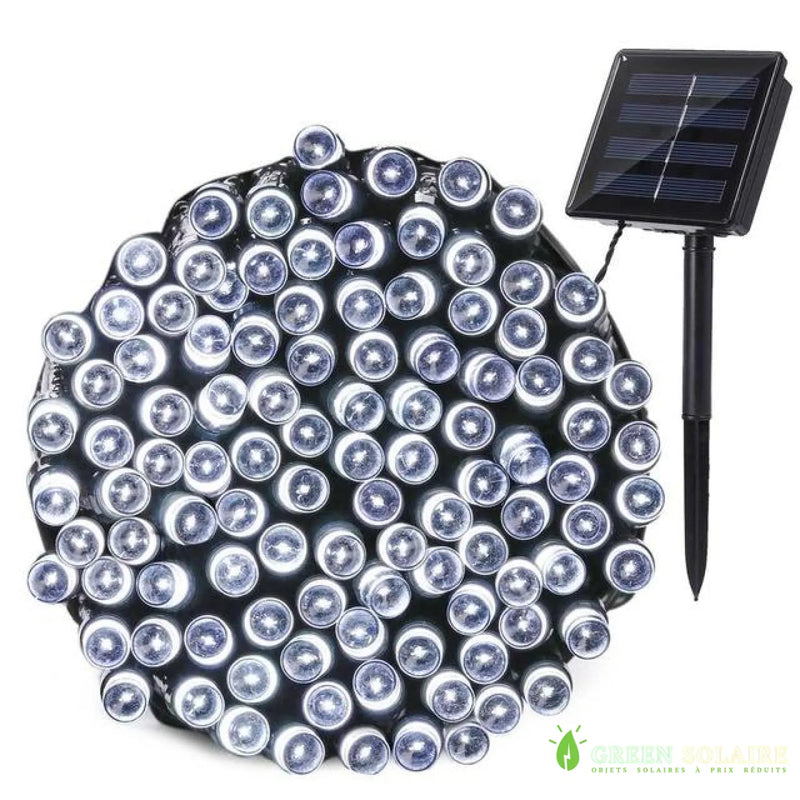 GUIRLANDE SOLAIRE LED BLANC 22M