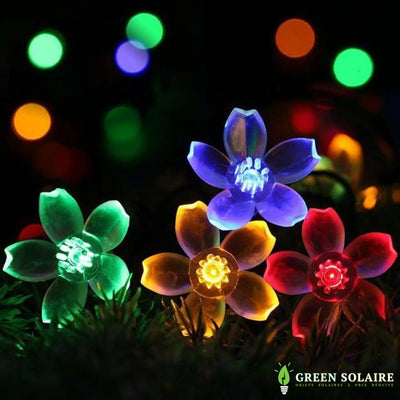 GUIRLANDE SOLAIRE LED FLEURS 7M