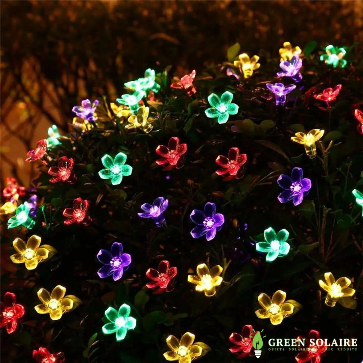 GUIRLANDE SOLAIRE LED FLEURS 7M