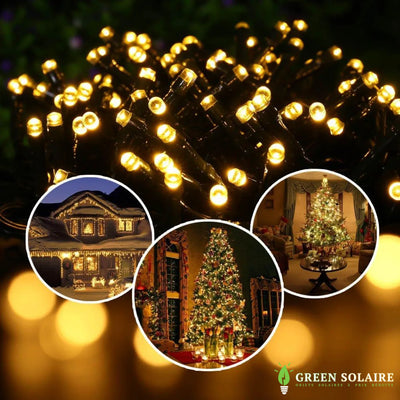 GUIRLANDE SOLAIRE LED JAUNE 22M