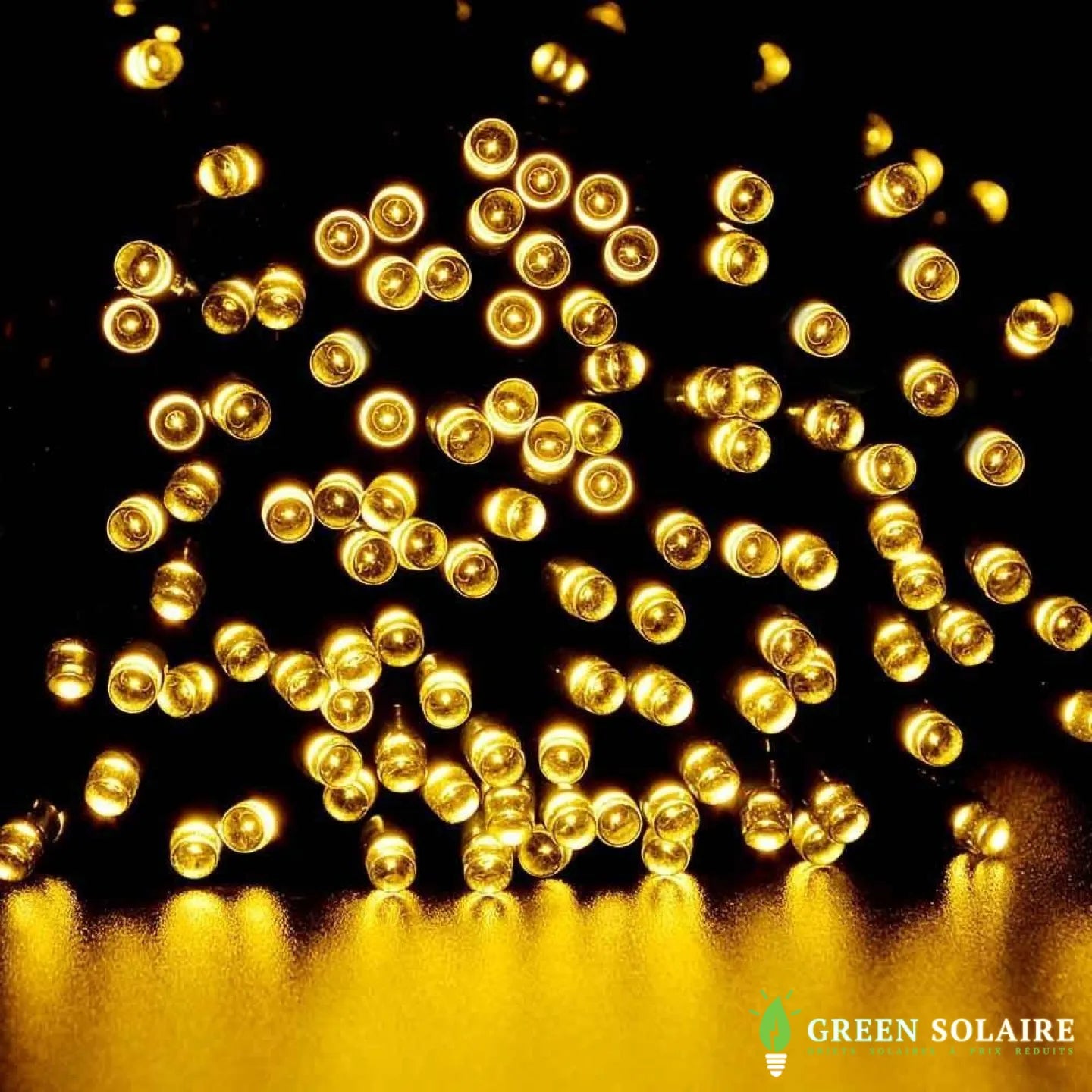 GUIRLANDE SOLAIRE LED JAUNE 22M