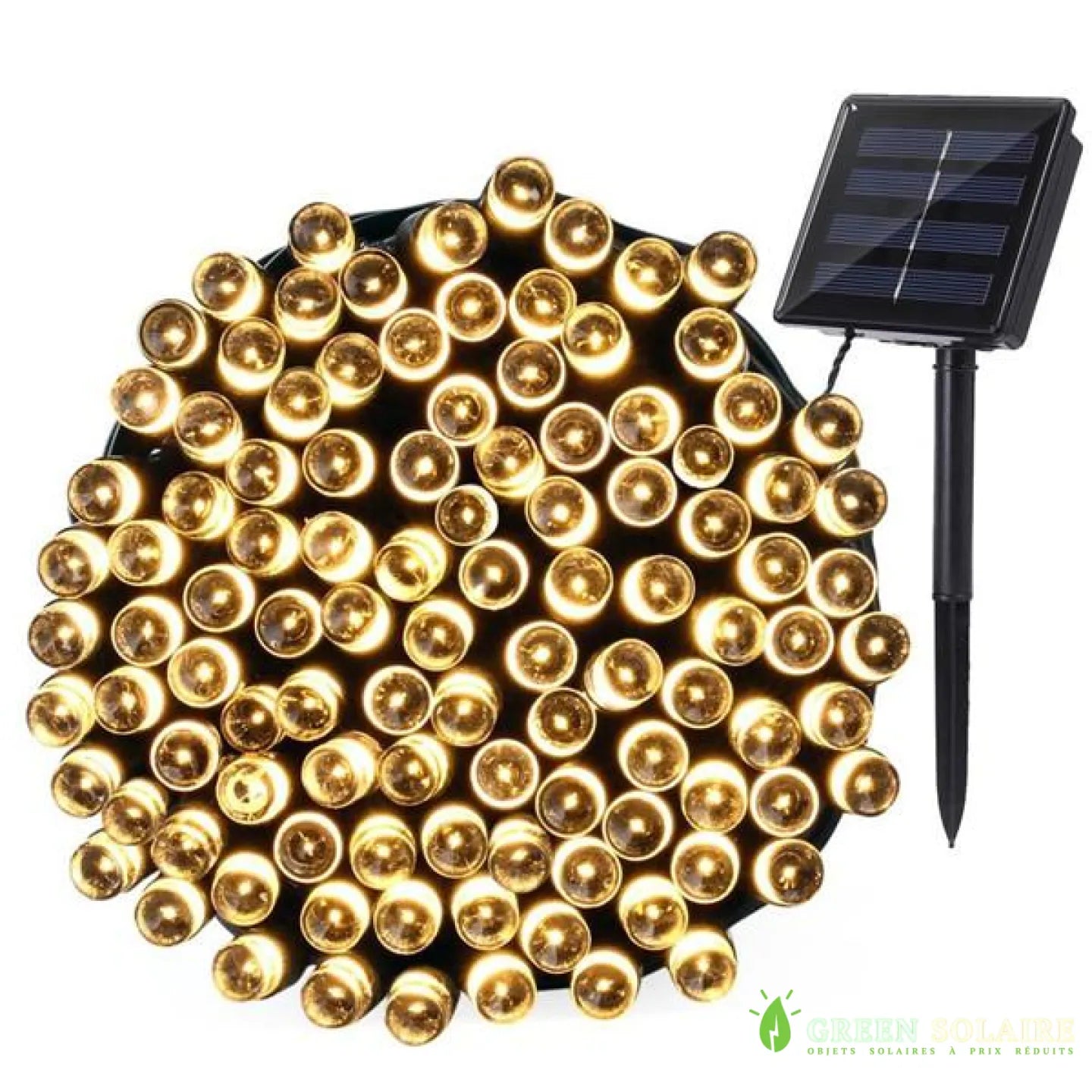 GUIRLANDE SOLAIRE LED JAUNE 22M