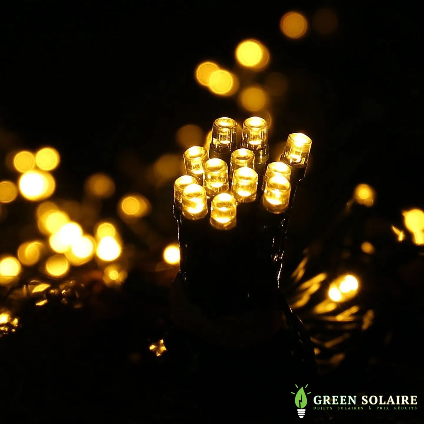 GUIRLANDE SOLAIRE LED JAUNE 22M