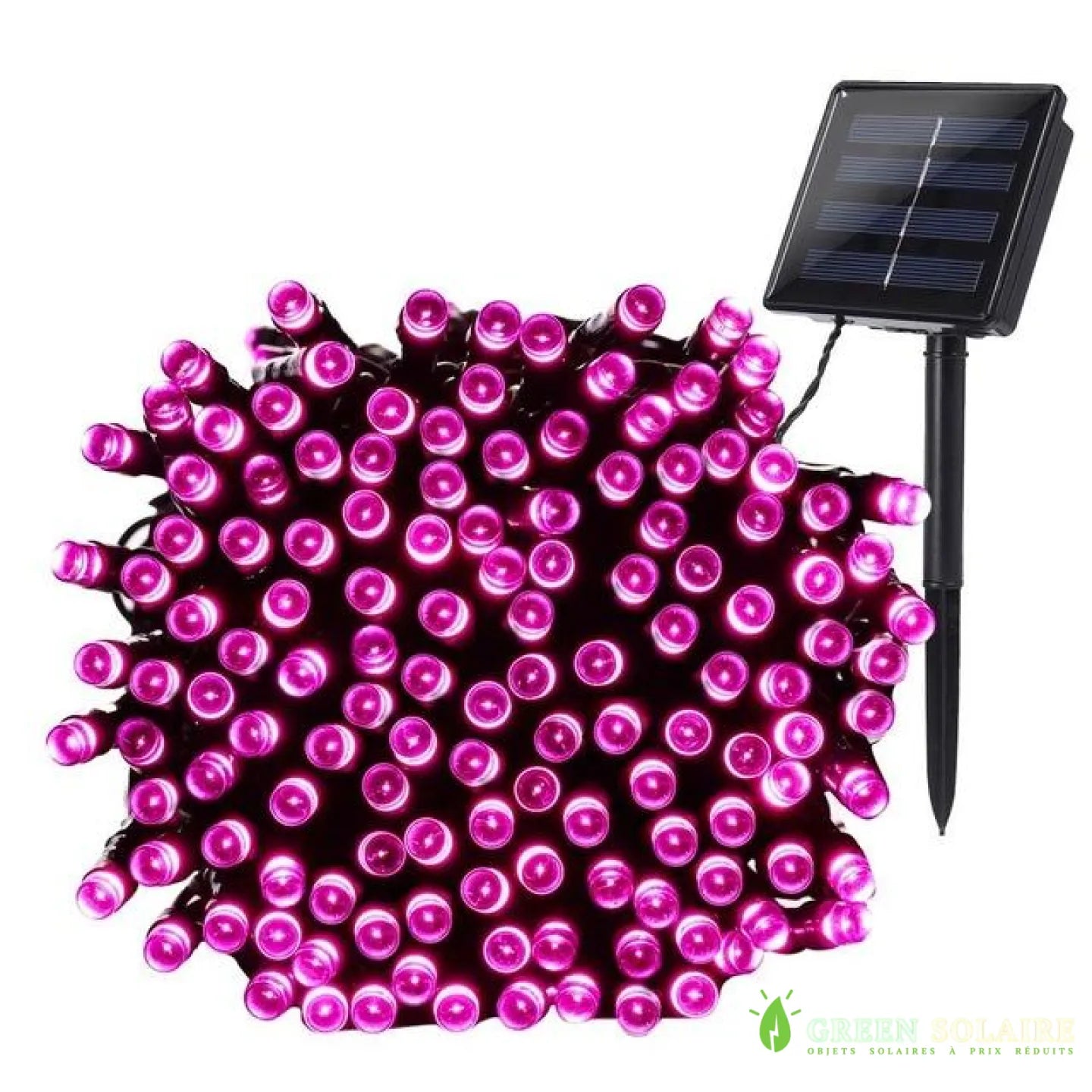 GUIRLANDE SOLAIRE LED ROSE 22M