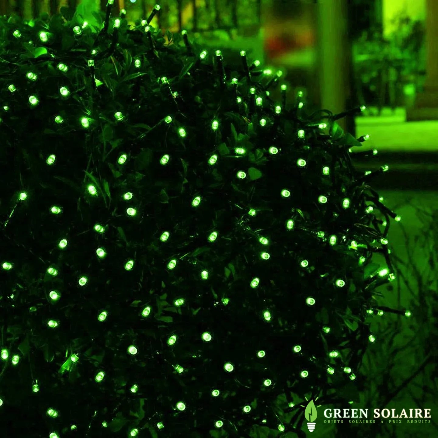 GUIRLANDE SOLAIRE LED VERTE 22M