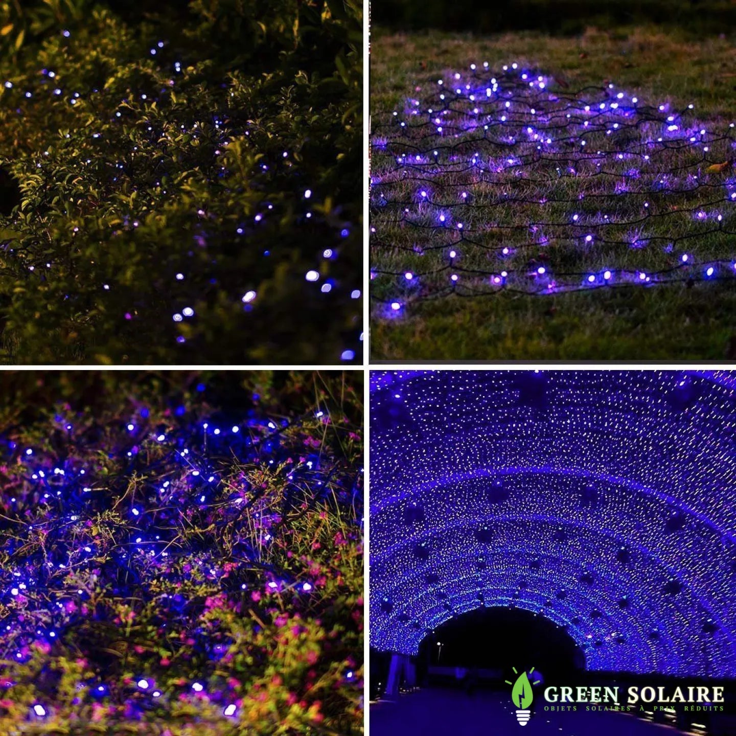 GUIRLANDE SOLAIRE LED VIOLET 22M