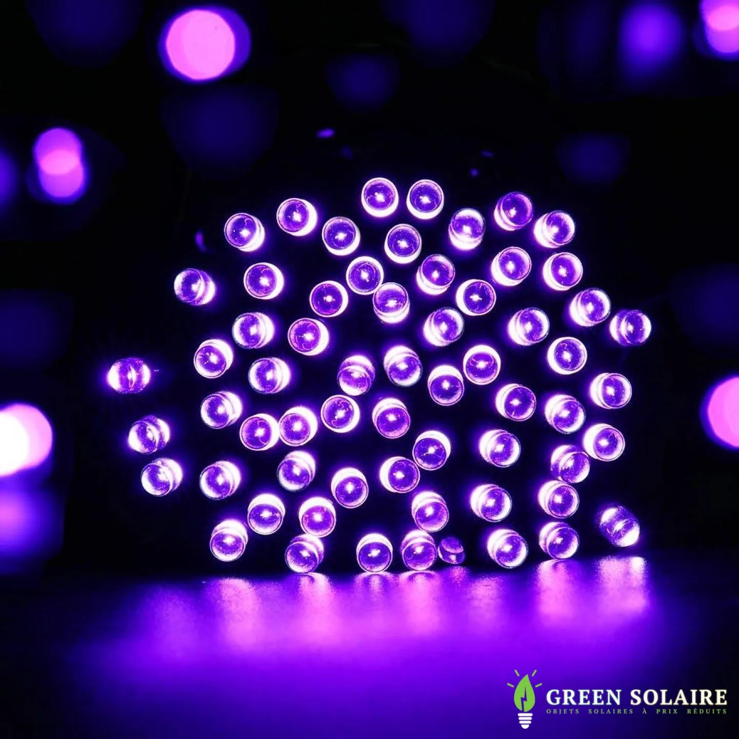 GUIRLANDE SOLAIRE LED VIOLET 22M