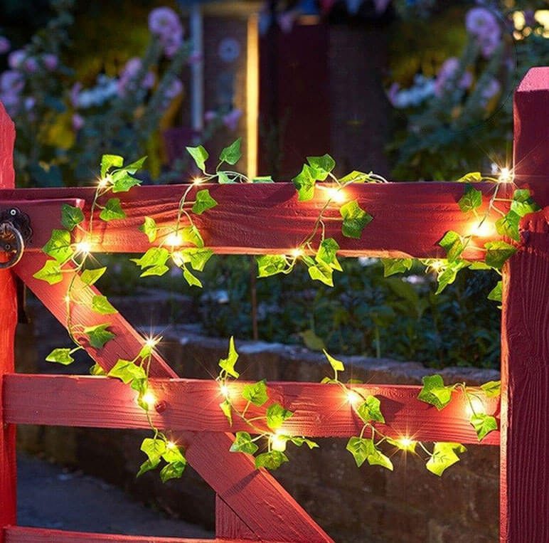 Guirlande solaire lierre LED blanc chaud