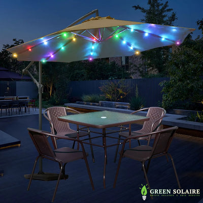 GUIRLANDE SOLAIRE POUR PARASOL - Couleur changeante RGB