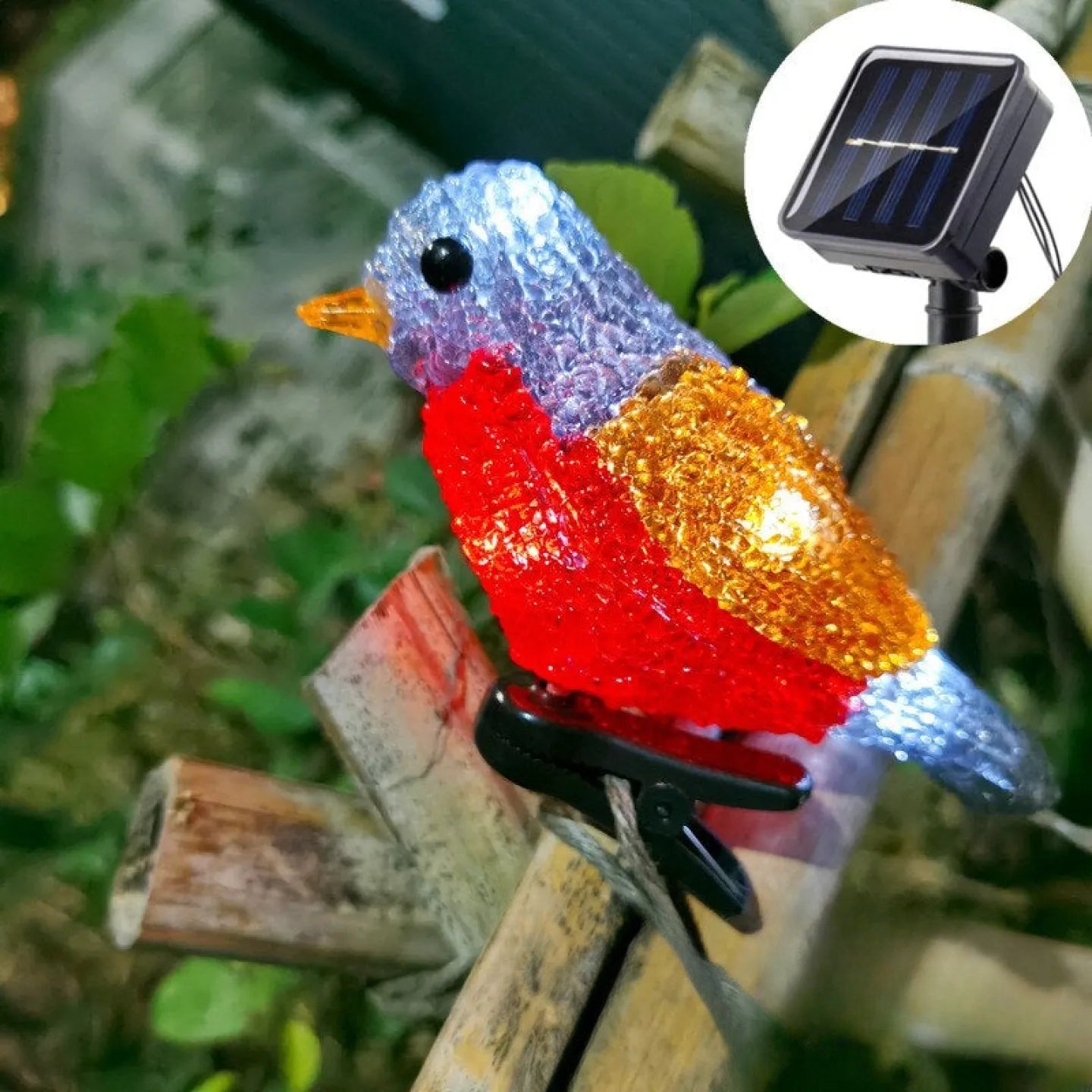 Guirlande solaire lumineuse oiseaux de nuit LED jardin
