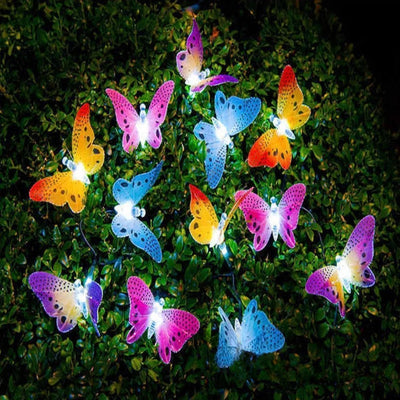 Guirlande Solaire Papillon LED Décorative Multicolore