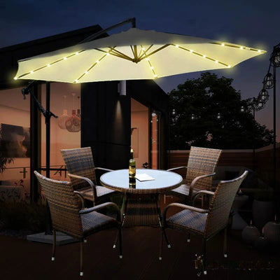 Guirlande Solaire pour Parasol LED Extérieure Blanc Chaud