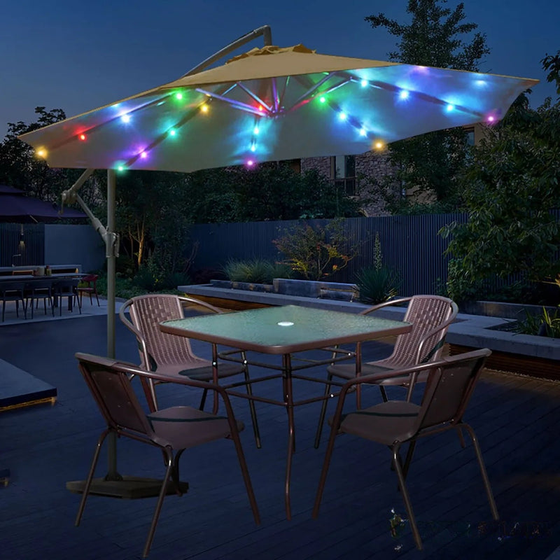 Guirlande Solaire pour Parasol LED Extérieure Blanc Chaud