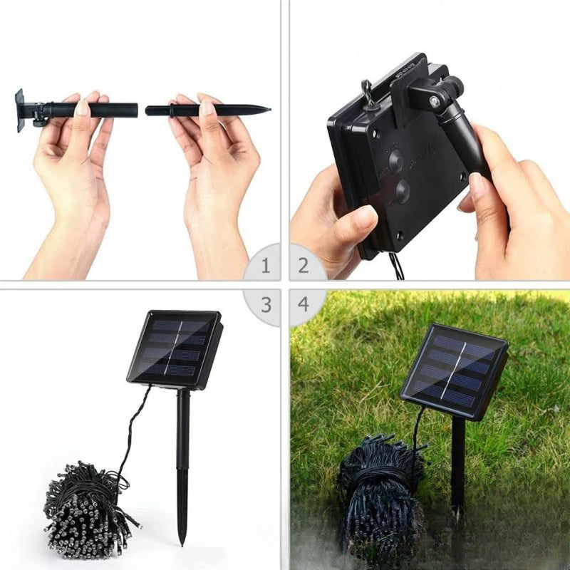 Guirlande Solaire LED Rose 22m pour Jardin