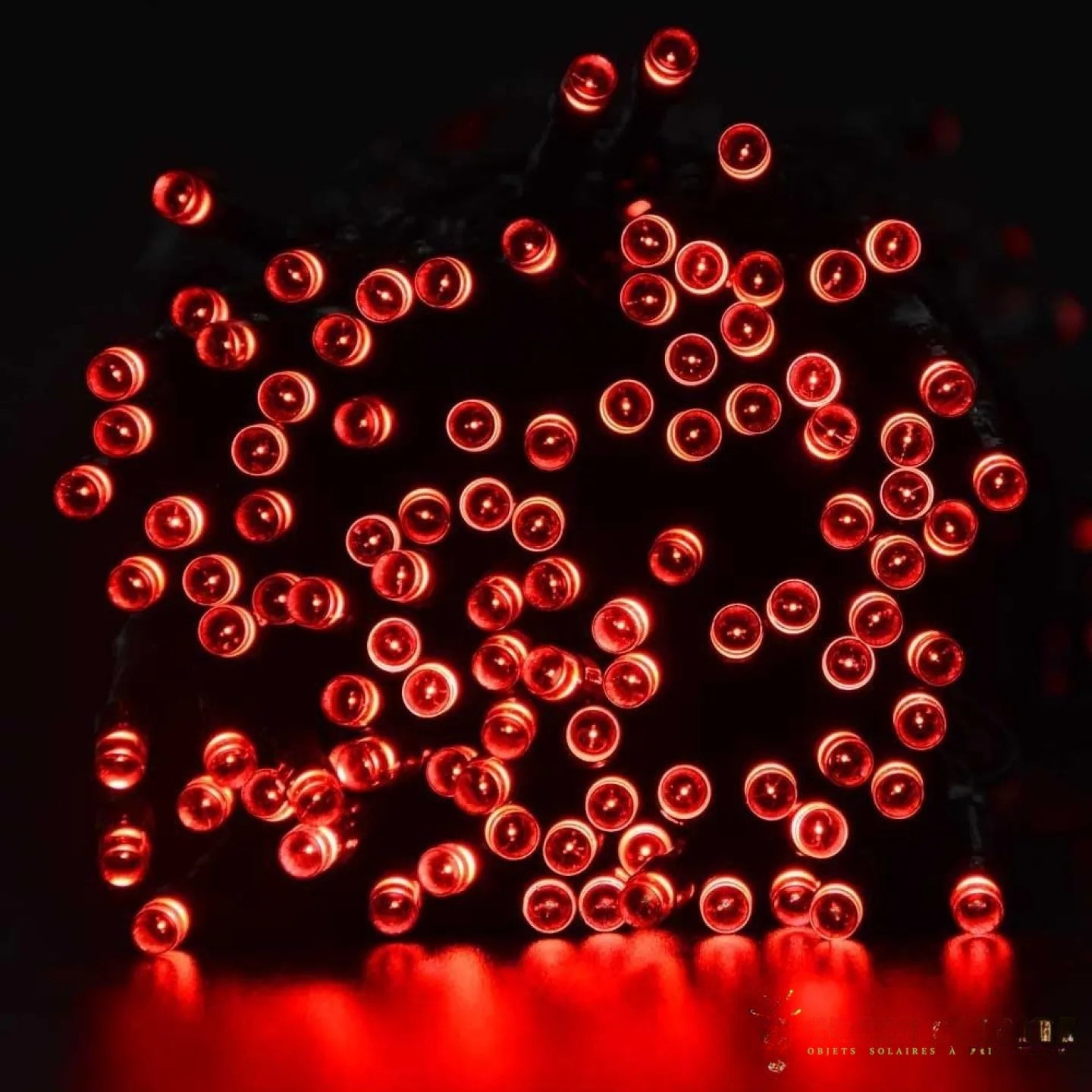 Guirlande Solaire LED Rouge 22m pour Jardin