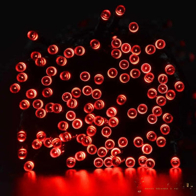 Guirlande Solaire LED Rouge 22m pour Jardin