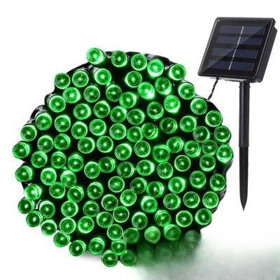 Guirlande Solaire LED Verte 22m pour Jardin – éclairage vert allumé de nuit