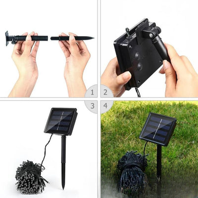 Guirlande Solaire LED Verte 22m pour Jardin – guirlande suspendue dans le jardin
