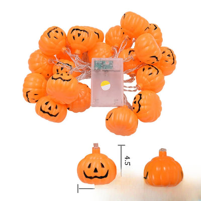 Guirlande Solaire Halloween Citrouille LED Visage 2
