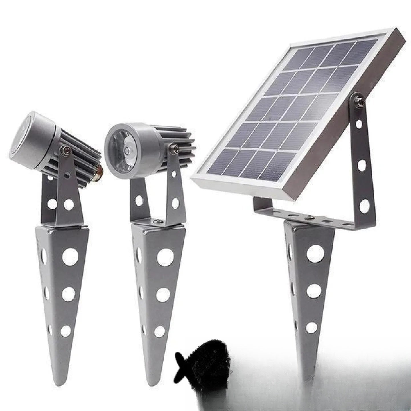 Spot solaire extérieur aluminium haut de gamme blanc froid