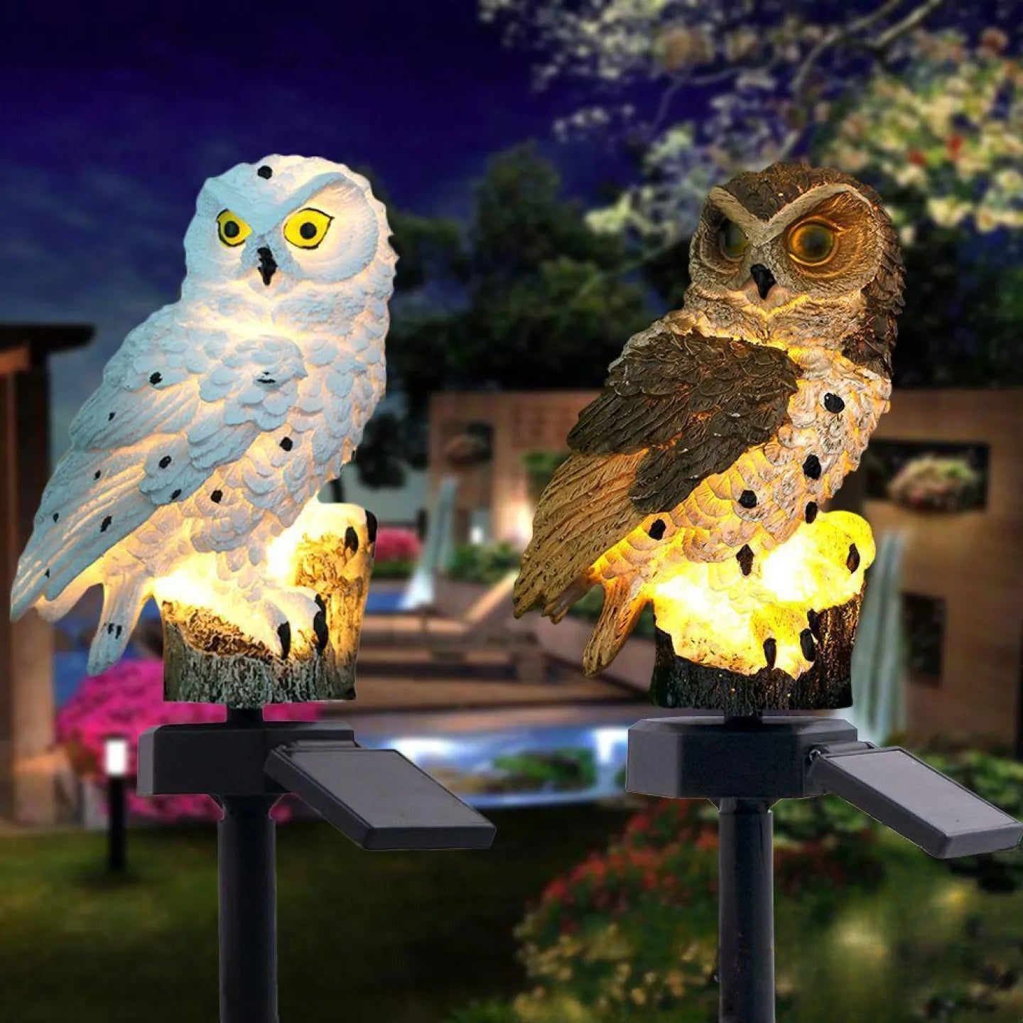 Hibou Solaire de Jardin LED Décoratif Lumineux