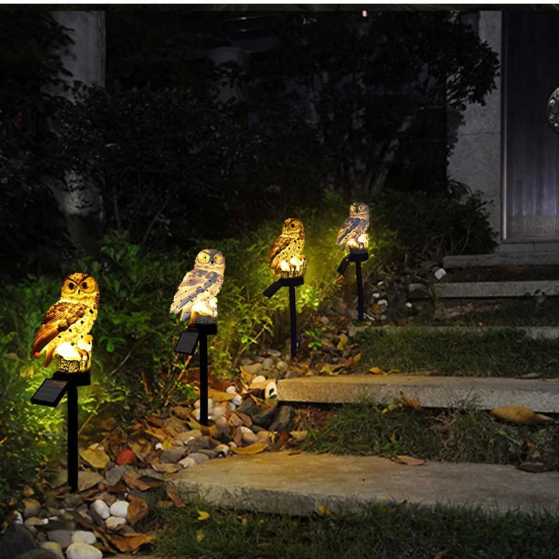Hibou Solaire de Jardin LED Décoratif Lumineux