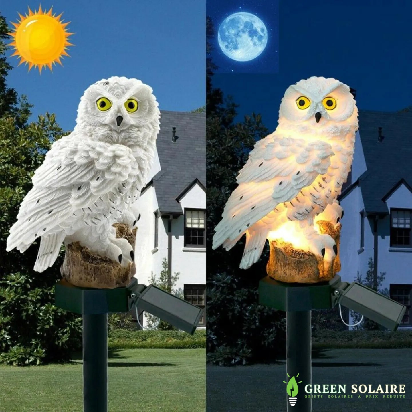 Hibou solaire jardin