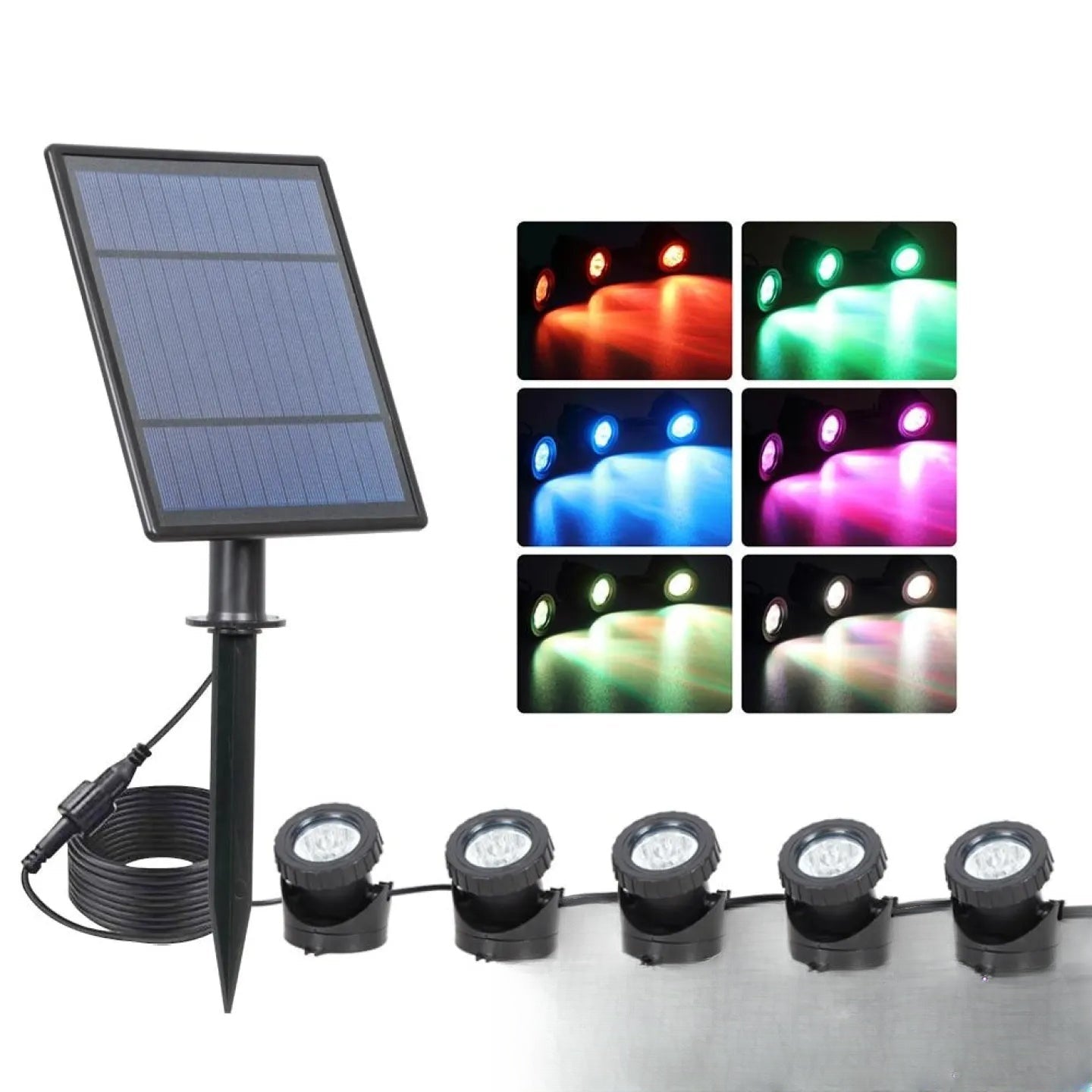 Spot Solaire Immergeable Multicolore pour Bassin