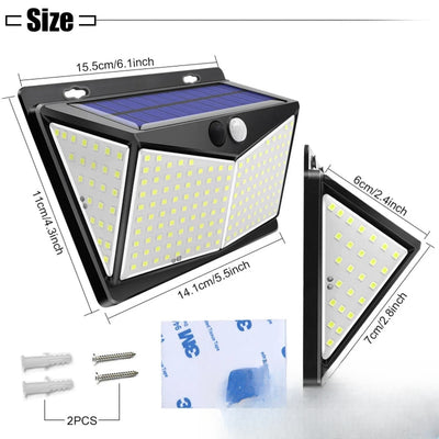 Applique solaire 208 LED dimensions