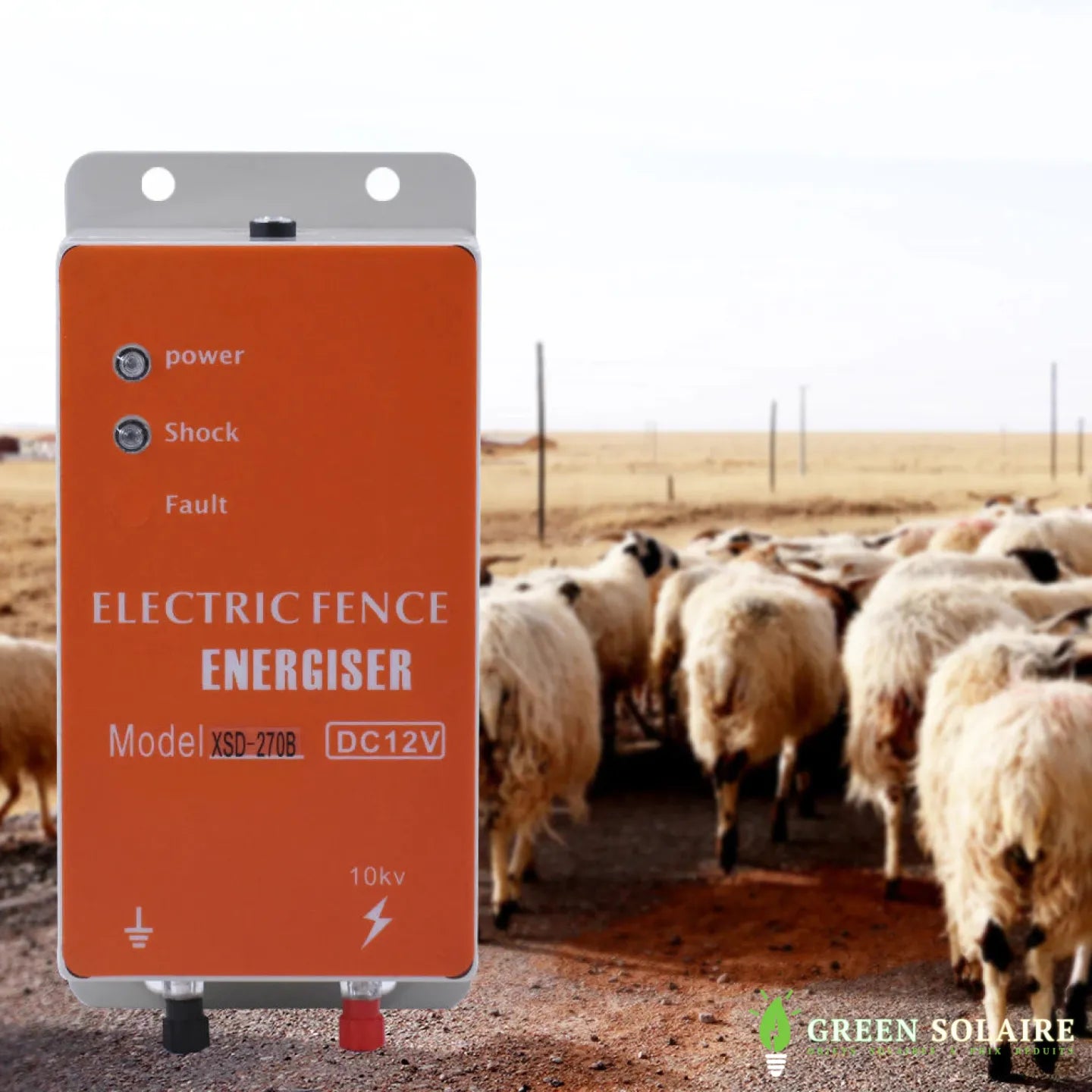Contrôleur de clôture électrique Dul par adaptateur 230 volts ou batterie 12v 1 joule Énergiseur pour l'agriculture