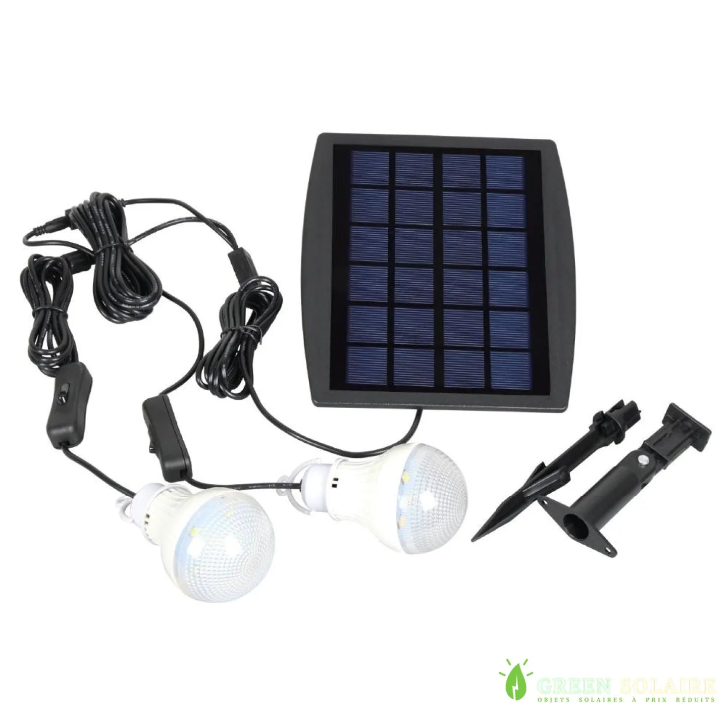 Kit Éclairage LED avec Panneau Solaire Extérieur ou Intérieur