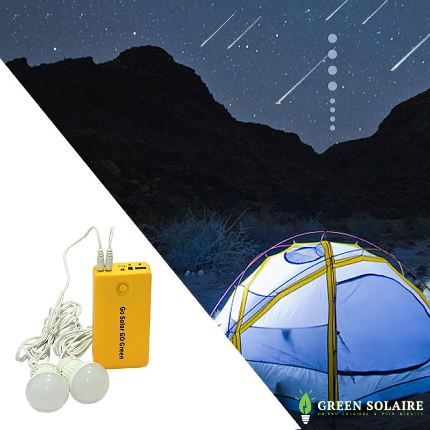 Kit Éclairage LED Camping avec Panneau Solaire & USB