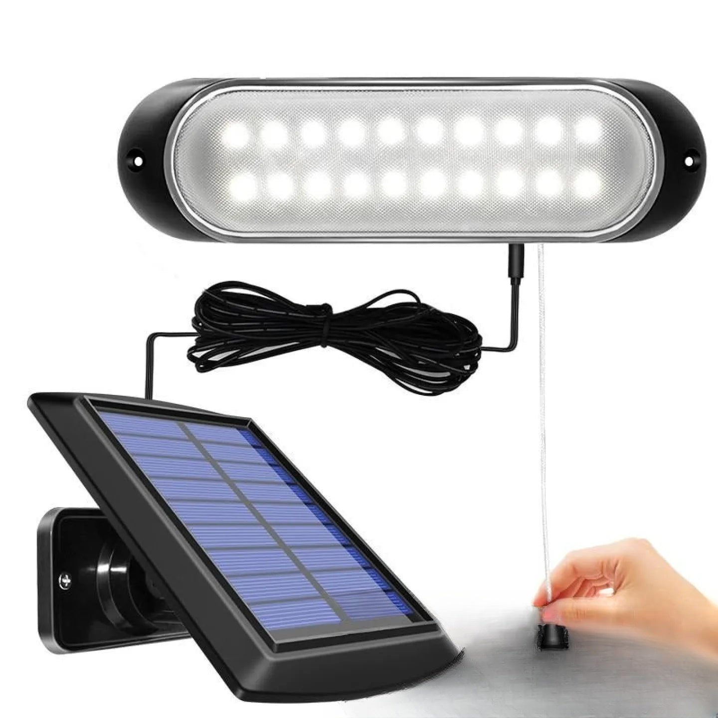 Kit éclairage solaire abri de jardin avec panneau déporté - vue produit