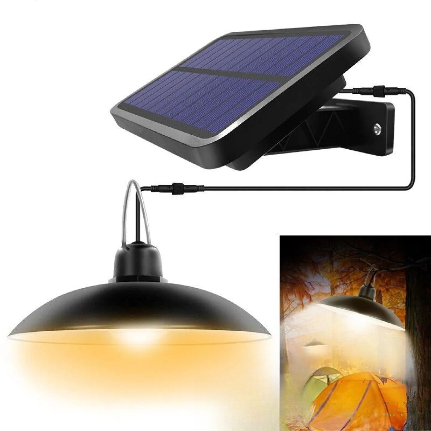 Kit éclairage solaire camping LED portable avec panneau déporté - vue produit