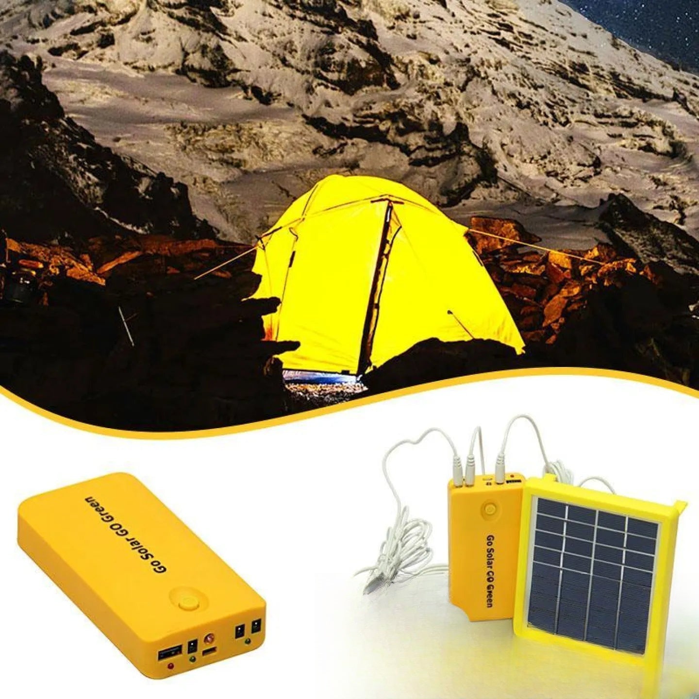 Kit éclairage LED camping avec panneau solaire USB