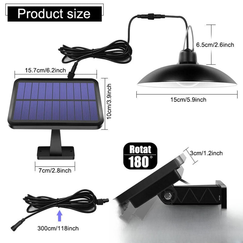 Kit éclairage solaire camping LED portable avec panneau déporté - vue produit