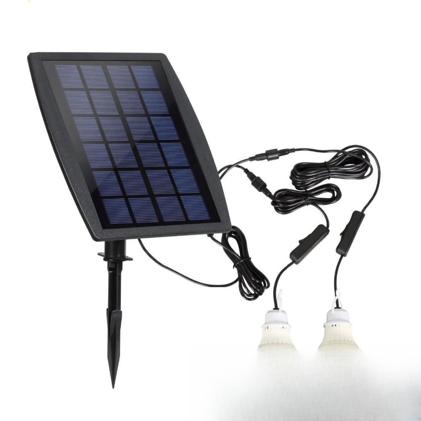 Kit éclairage LED avec panneau solaire — usage intérieur et extérieur