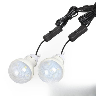 Ampoules LED du kit solaire allumées