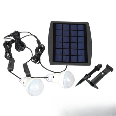 Kit éclairage LED solaire complet avec panneau et piquet