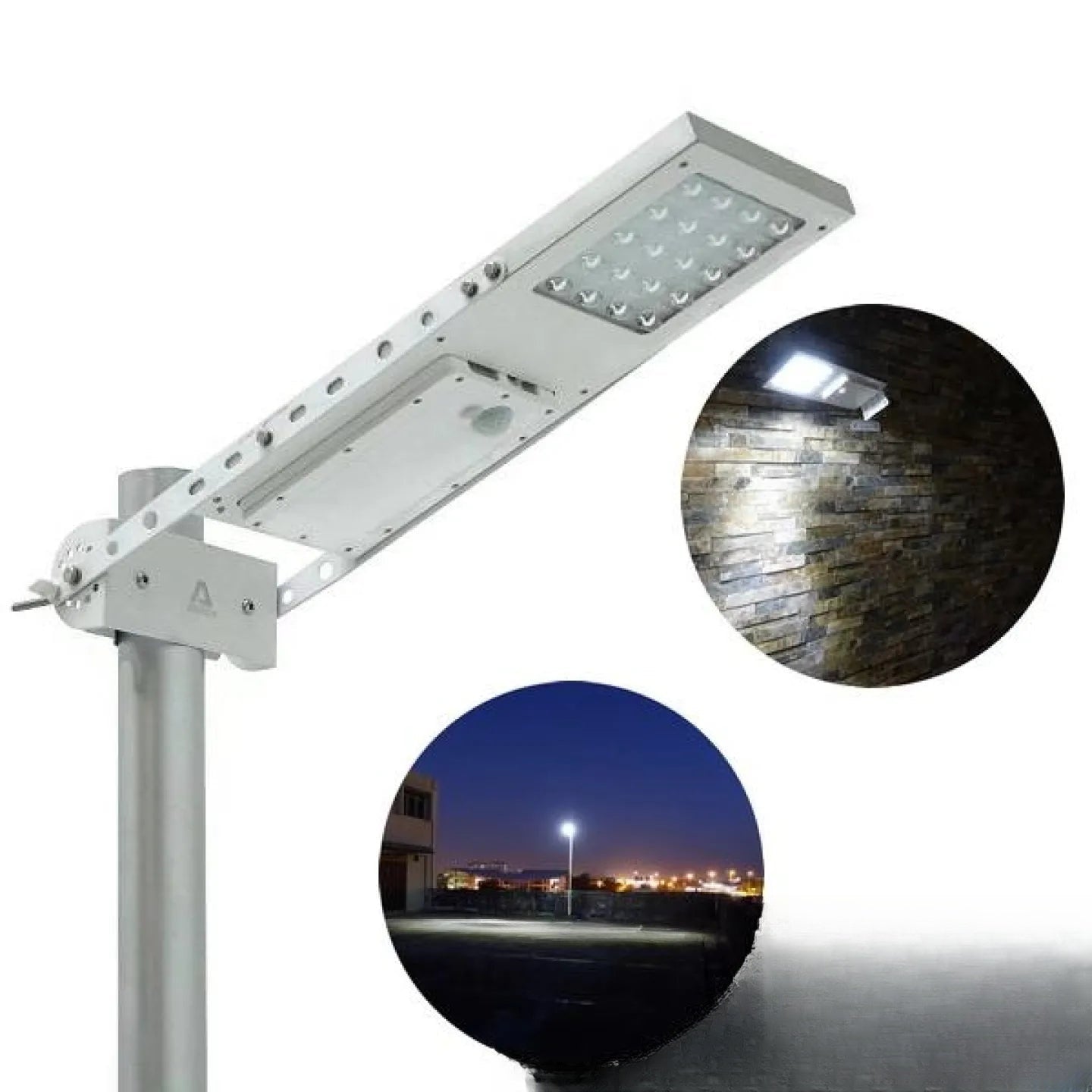 Lampadaire solaire extérieur autonome 1300lm pour jardin