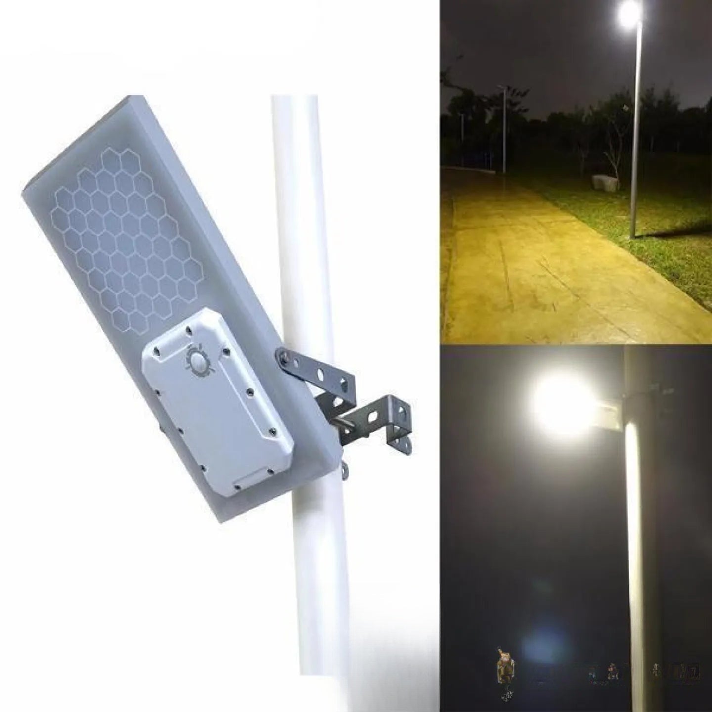 Lampadaire solaire terrasse 1000lm éclairage de sécurité