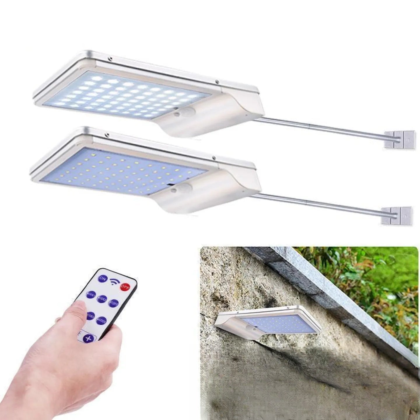 Lampadaire solaire sans fil 1000lm pour jardin - vue produit