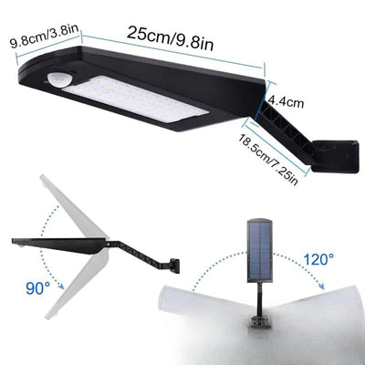 Lampadaire solaire 1000lm - dimensions et angles