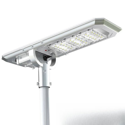 Lampadaire solaire 4000lm, panneau et borne