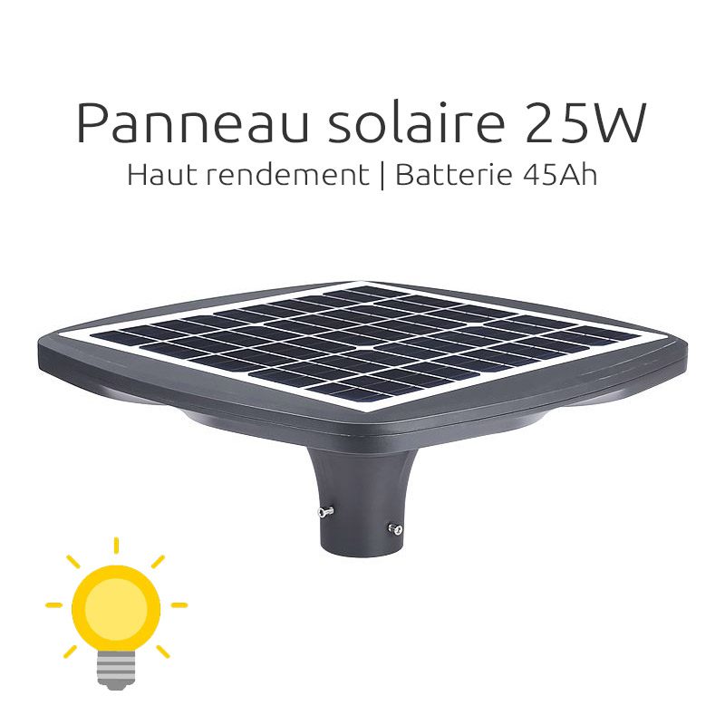 Lampadaire solaire 80W 1600 lumens pour lotissement