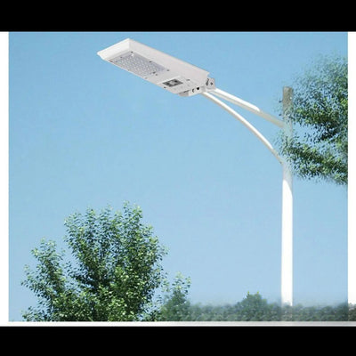 Lampadaire Solaire Blanc 2500lm Extérieur Autonome – panneau solaire et détecteur de mouvement