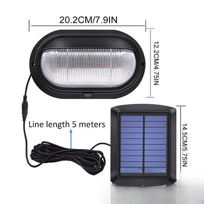 Lampe solaire à détection dimensions et câble 5 mètres