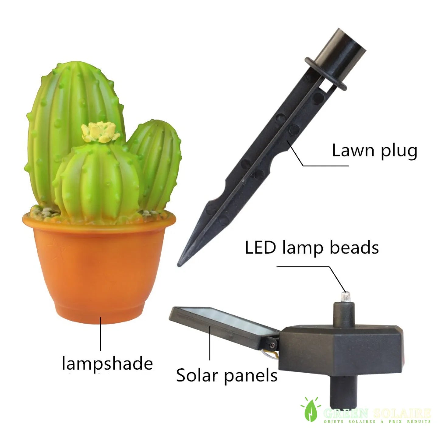 LAMPE CACTUS SOLAIRE LUMINEUX